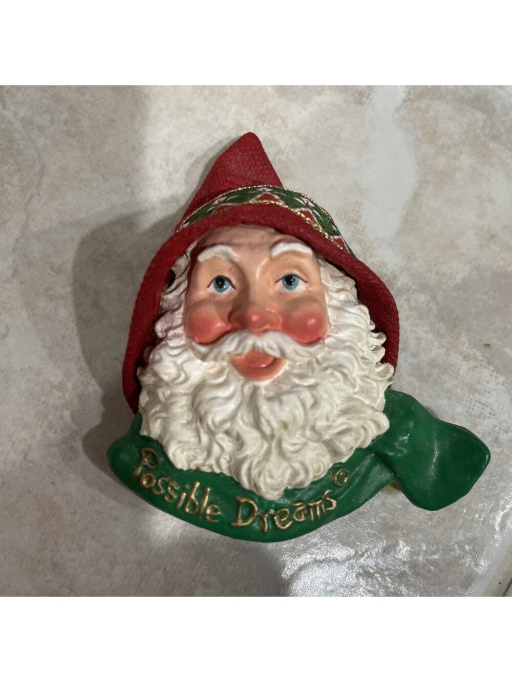 KRINKLE CLAUS  SANTA -POSSIBLE DREAMS -BROOCH/PIN VINTAGE